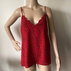 Socialite Red Leopard Print Tank Top